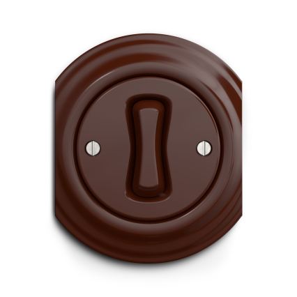 Reblig - Retro kehyksetön yksinapainen kytkin nro 1 ruskea
