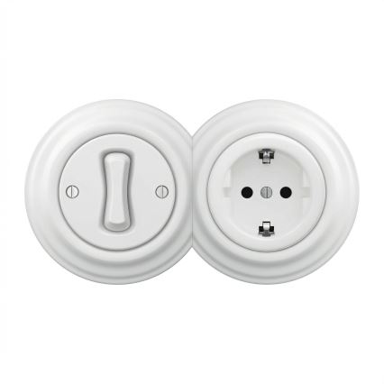 Reblig - Retro-kehys, reunamalli, lumivalkoinen