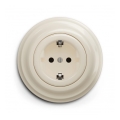 Reblig - Retro kodin pistorasia kehyksellä SCHUKO 230V/16A beige