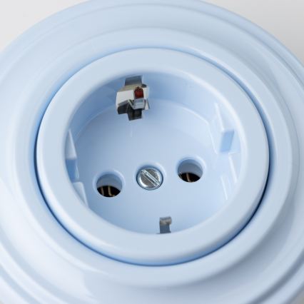 Reblig - Retro-pistorasia kodin käyttöön, kehyksellä, SCHUKO 230V/16A, sininen