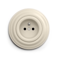 Reblig - Retro-pistorasia kotikäyttöön kehyksellä, 230 V, beige