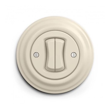 Reblig - Retro-tuplakytkin kehyksellä, beige