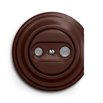 Reblig - Retro TV- ja radiopistorasia (pääteliitäntä) kehyksetön, ruskea