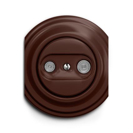 Reblig - Retro TV- ja radiopistorasia (pääteliitäntä) kehyksetön, ruskea