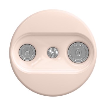 Reblig - Retro TV+R (pääte) pistorasia, kehyksetön, antiikinvaaleanpunainen