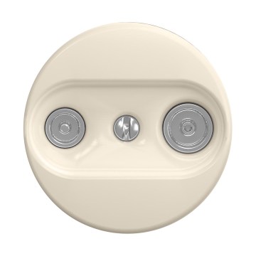 Reblig - Retro TV+R-pistorasia (läpivienti), kehyksetön, beige