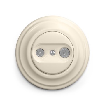 Reblig - Retro TV+R -pistorasia (pääte) kehyksellä, beige