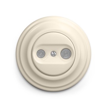 Reblig - Retro TV+radio läpivientiliitäntä kehyksellä, beige