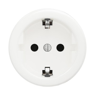 Reblig - Retro-tyylinen kehyksetön kotipistorasia SCHUKO 230V/16A, lumivalkoinen