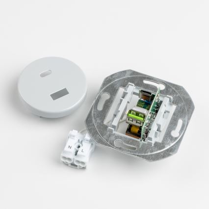 Reblig - Retro USB-pistorasia A+C kehyksellä, harmaa