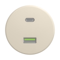 Reblig - Retro USB-pistorasia A+C kehyksetön beige