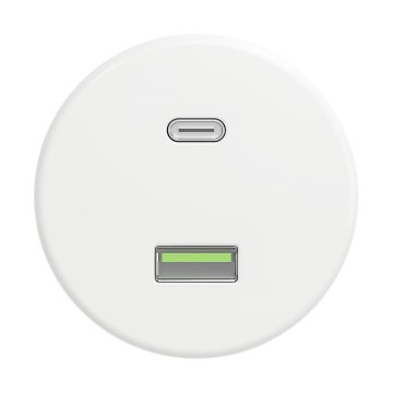 Reblig - Retro USB-pistorasia A+C, kehyksetön, lumivalkoinen