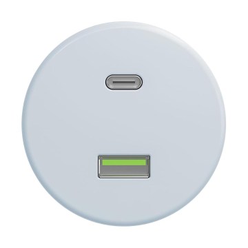 Reblig - Retro USB-pistorasia A+C, kehyksetön, sininen