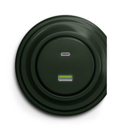 Reblig - Retro USB-pistorasia A+C, kehyksetön, vihreä