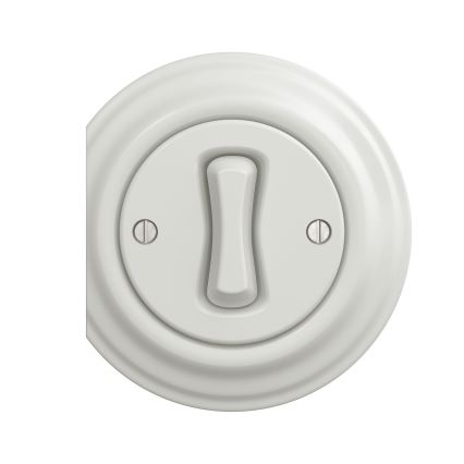 Reblig - retrotyylinen kehyksetön keraaminen painike, valkoinen