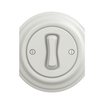 Reblig - retrotyylinen kehyksetön keraaminen painike, valkoinen