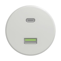 Reblig - retrotyylinen USB-pistorasia A+C, kehyksetön, keraaminen, valkoinen