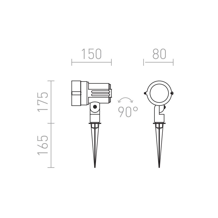 RED - Design Rendl - R10527 - LED-ulkovalo GARY LED/10W/230V IP65 harmaa