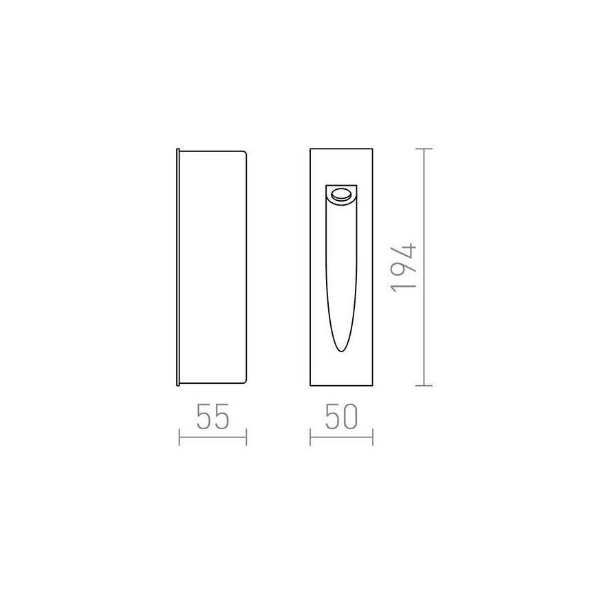 RED-Design Rendl-R10545- Sisäänrakennettu LED-ulkovalo GAP LED/3W/230V IP54