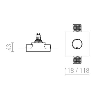 RED - Design Rendl - R12358 - Upotettu valo DINGO 1xGU10/35W/230V