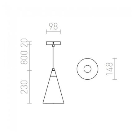 RED - Design Rendl - R12380 - Kattokruunu johdossa HEIDI 1xE27/28W/230V betoni/puu
