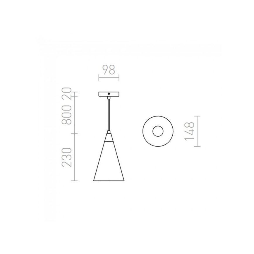 RED - Design Rendl - R12380 - Kattokruunu johdossa HEIDI 1xE27/28W/230V betoni/puu