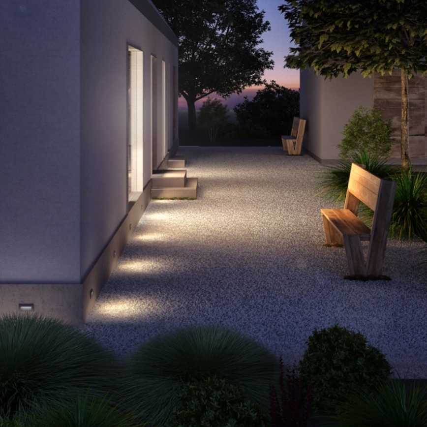 RED - Design Rendl - R12538 - LED Sisäänrakennettu ulkovalo GORDIQ LED/3W/230V IP65