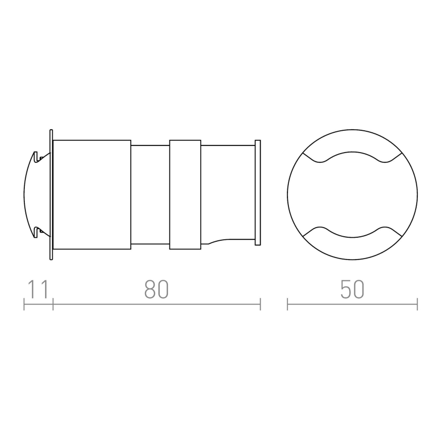 RED - Design Rendl-R12618 - LED Sisäänrakennettu ulkovalo KICK LED/1W/230V IP54