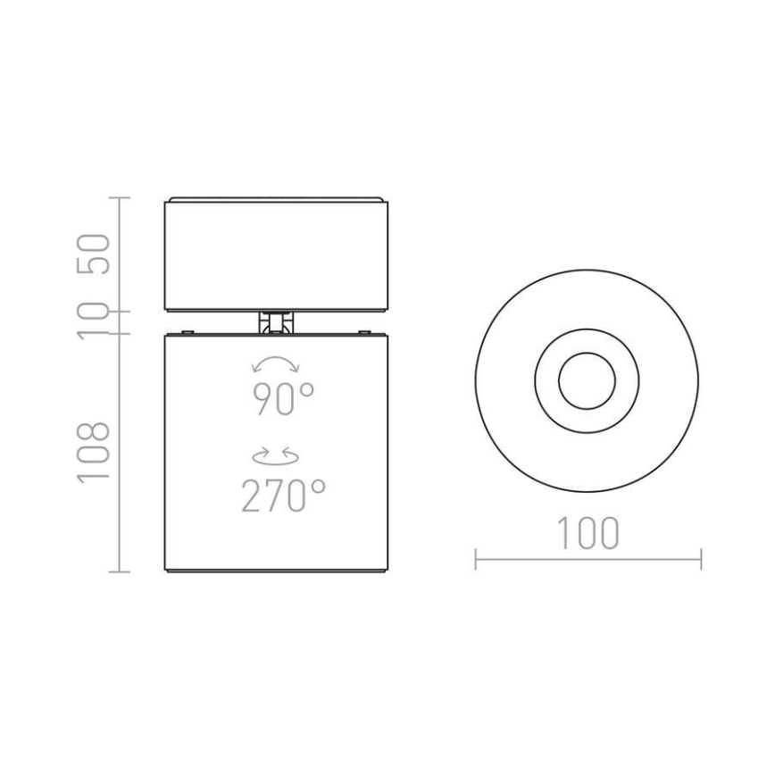 RED - Design Rendl - R12840 - LED-kohdevalo CONDU LED/20W/230V musta