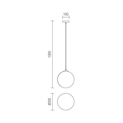 Redo 01-1064 - Kattokruunu johdossa OLA 1xE27/42W/230V halkaisija 20 cm