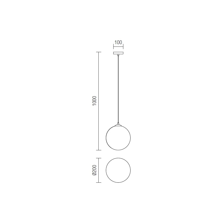 Redo 01-1064 - Kattokruunu johdossa OLA 1xE27/42W/230V halkaisija 20 cm