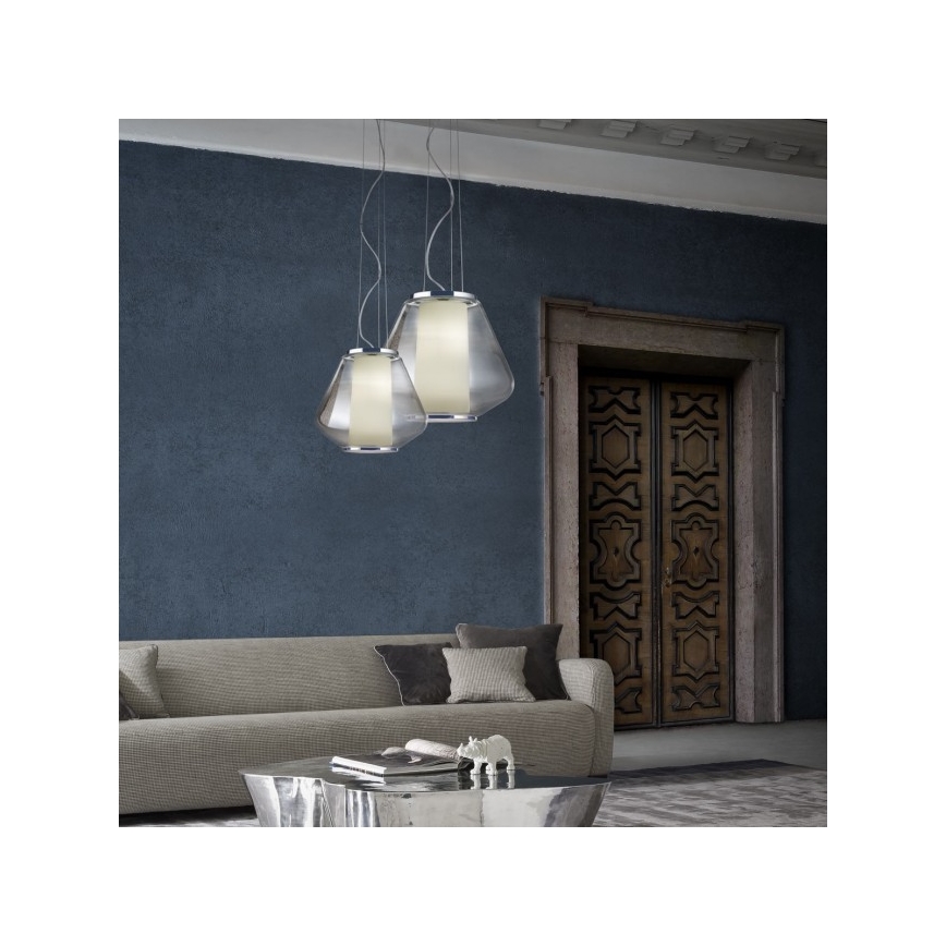 Redo 01-1140 - Kattokruunu johdossa FUSION 1xE27/42W/230V halkaisija 38 cm harmaa