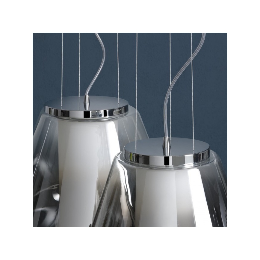 Redo 01-1140 - Kattokruunu johdossa FUSION 1xE27/42W/230V halkaisija 38 cm harmaa