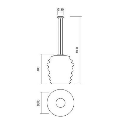 Redo 01-1142 - MAGMA-riippuvalaisin kaapelikiinnityksellä 1xE27/42W/230V halkaisija 38 cm kiiltävä kromi/valkoinen