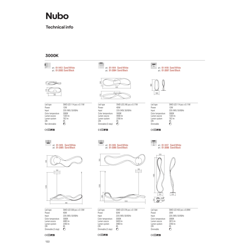 Redo 01-1417 - LED himmennettävä lattiavalaisin NUBO LED/35W/230V valkoinen