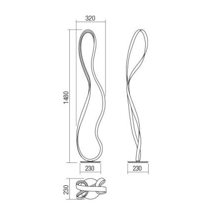 Redo 01-1417 - LED himmennettävä lattiavalaisin NUBO 1xLED/35W/230V valkoinen