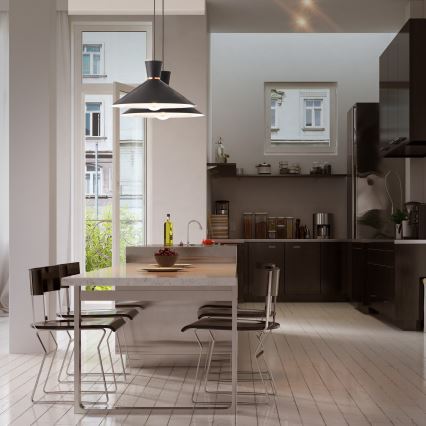 Redo 01-1462 - Kattokruunu johdossa KIMONO 1xE27/42W/230V halkaisija 39,5 cm musta