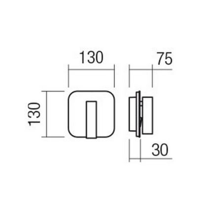 Redo 01-1492 - LED-seinävalaisin QUDA LED/6W/230V + LED/3W CRI 90 musta