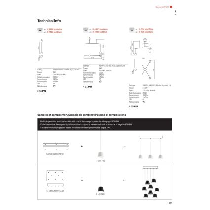 Redo 01-1495 - LED-riippuvalaisin vaijerilla LOLLI LED/6W/230V, halkaisija 14 cm, valkoinen