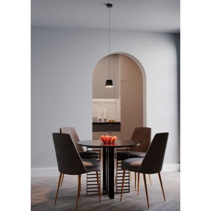 Redo 01-1496 - LED-riippuvalaisin vaijerilla LOLLI LED/6W/230V Ø 14 cm musta