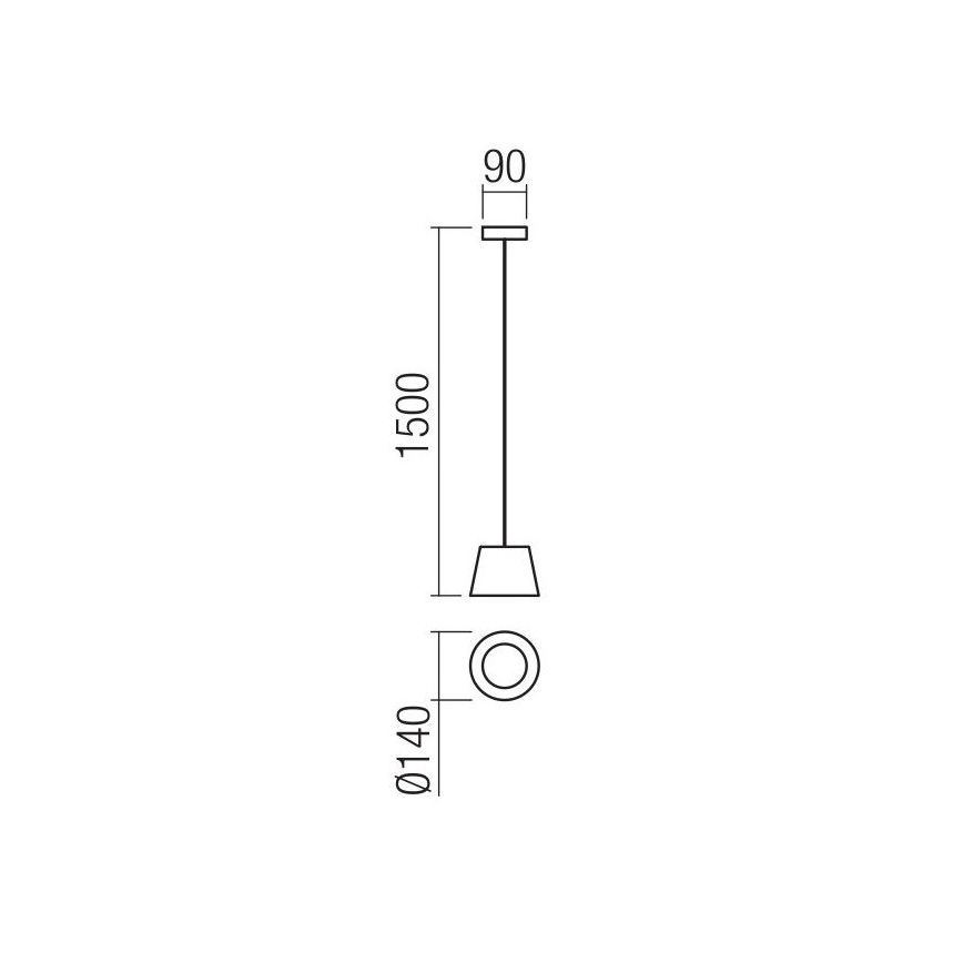 Redo 01-1496 - LED-riippuvalaisin vaijerilla LOLLI LED/6W/230V Ø 14 cm musta