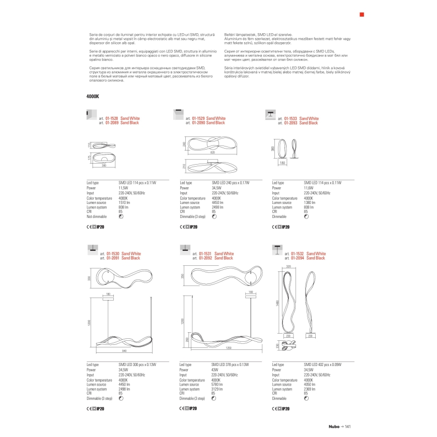 Redo 01-1532 - Himmennettävä LED-lattiavalaisin NUBO LED/34,5W/230V valkoinen