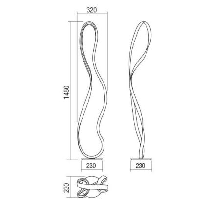 Redo 01-1532 - Himmennettävä LED-lattiavalaisin NUBO LED/34,5W/230V valkoinen