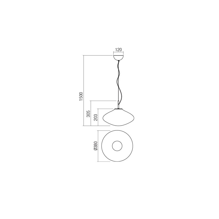 Redo 01-1620 - Kattokruunu johdossa ABSOLUTE 1xE27/42W/230V kupari