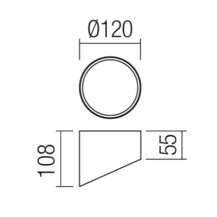 Redo 01-1628 - UTO LED-kohdevalaisin LED/12W/230V, halkaisija 12 cm, musta