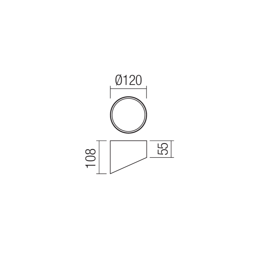 Redo 01-1628 - UTO LED-kohdevalaisin LED/12W/230V, halkaisija 12 cm, musta
