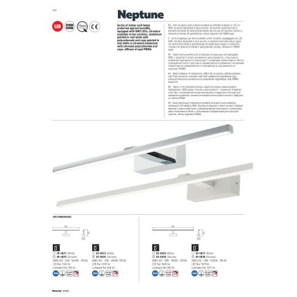 Redo 01-1678 - kylpyhuoneen LED-peilivalo NEPTUNE 1xLED/18W/230V IP44