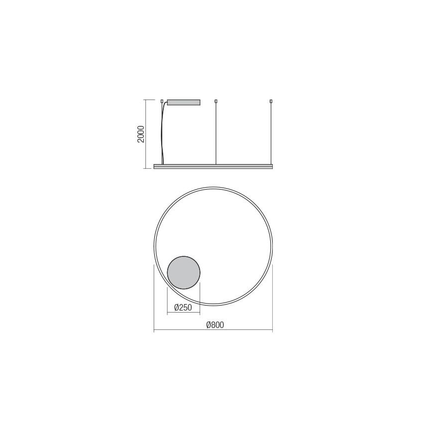 Redo 01-1713 - ORBIT LED/55W/230V himmennettävä riippuvalaisin vaijerilla, pronssi