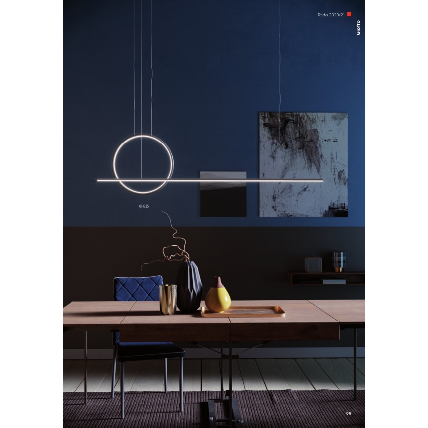 Redo 01-1735 - GIOTTO LED/46W/230V himmennettävä riippuvalaisin musta, johdolla