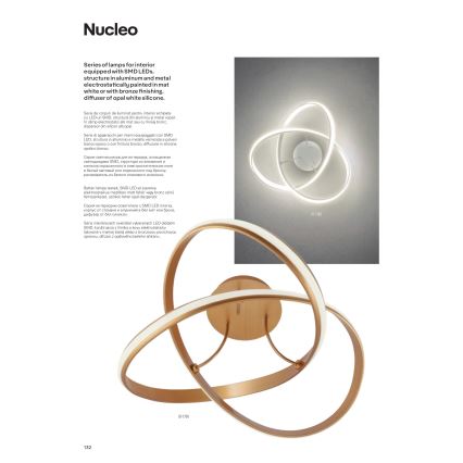 Redo 01-1784 - LED himmennettävä kattokruunu johdolla NUCLEO LED/55W/230V valkoinen